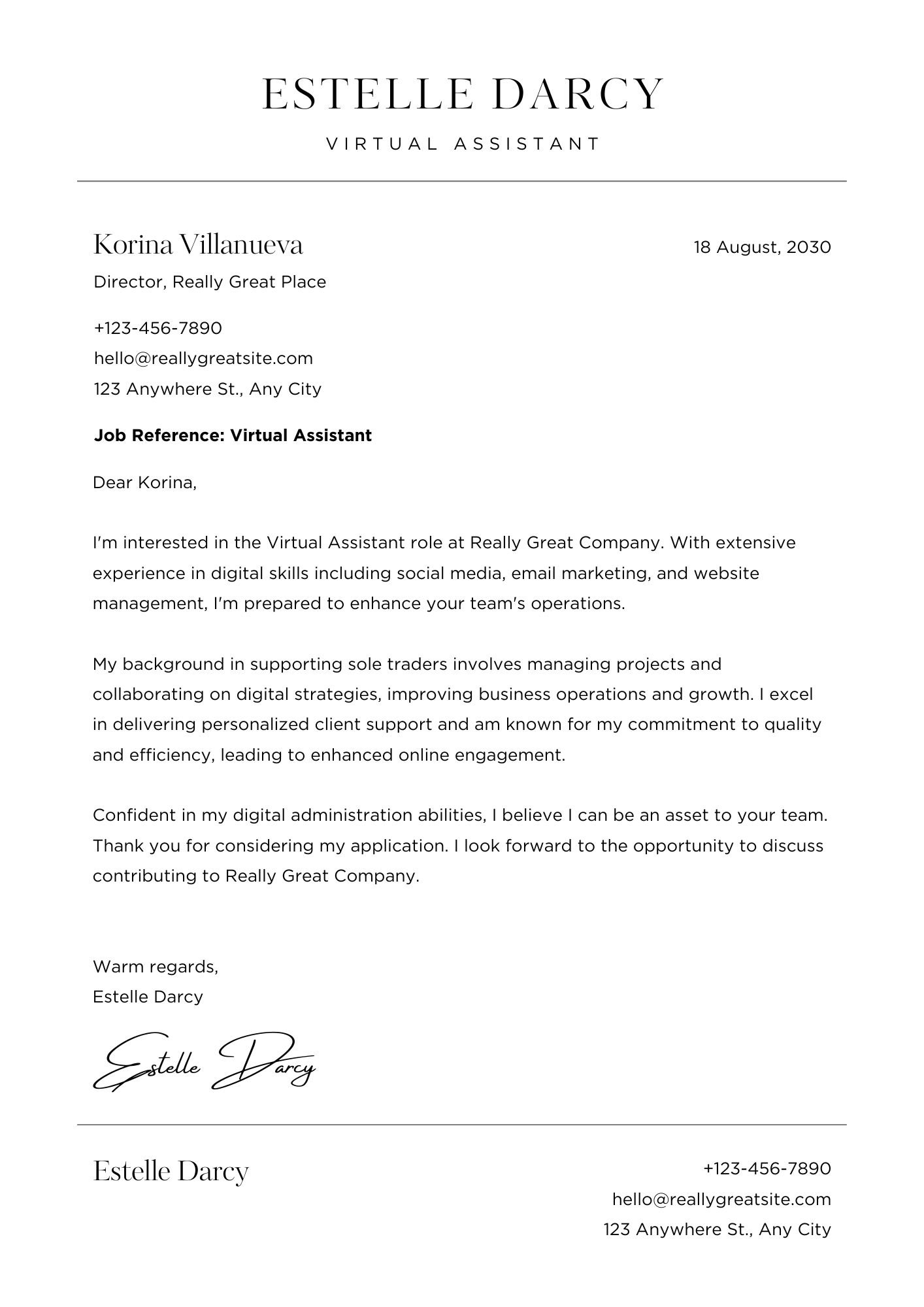 Cover Letter Template 4