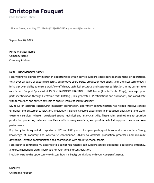 Cover Letter 2