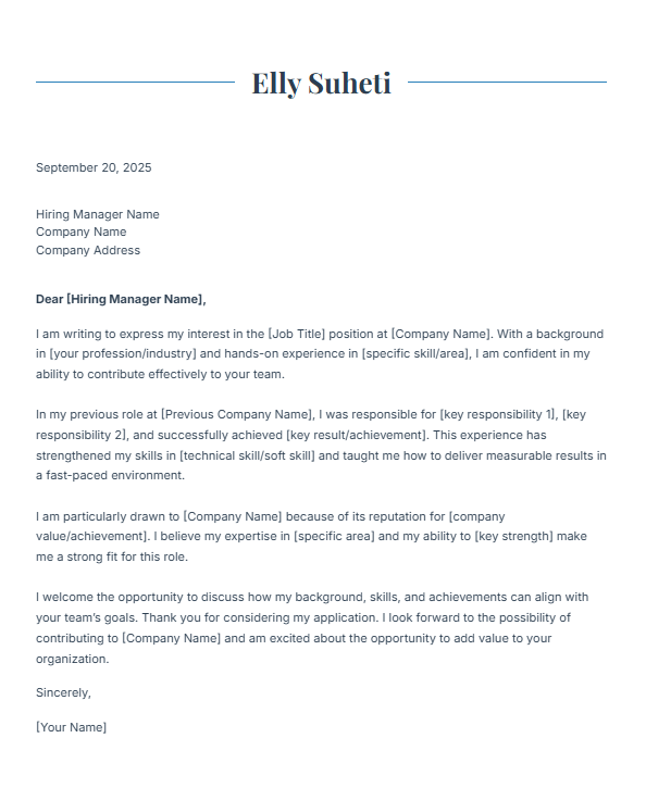 Cover Letter 4